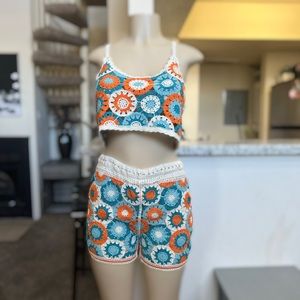 WOMENS CROCHET TWO PIECE SET